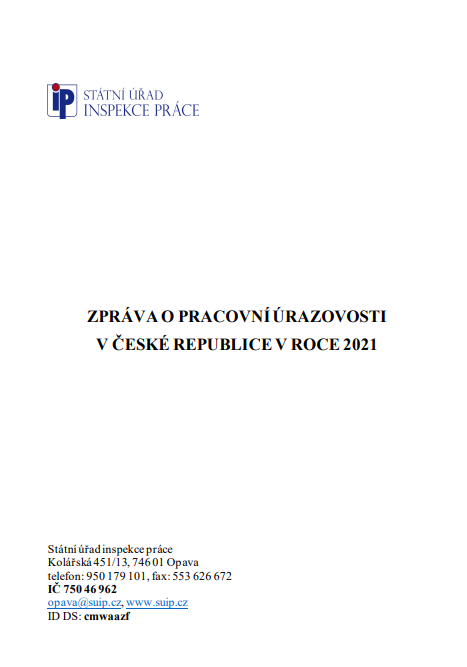 Přebal Zpráva o pracovní úrazovosti v České republice v roce 2021